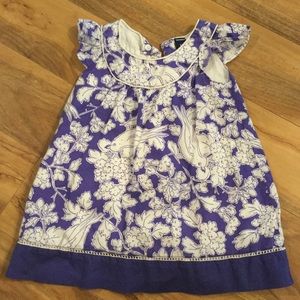 Blue and white bird dress EUC